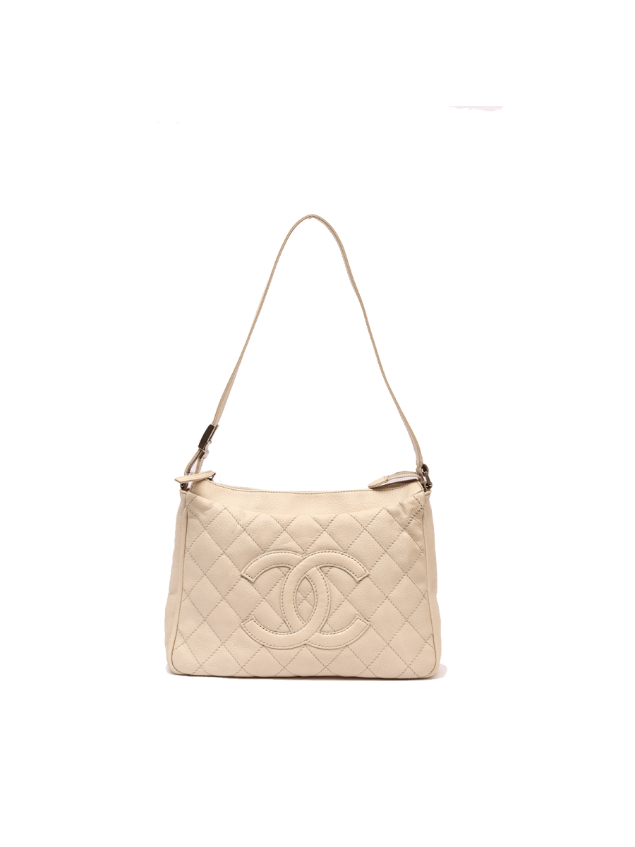 Chanel Vintage Cavier Leather Quilted Shoulder Bag