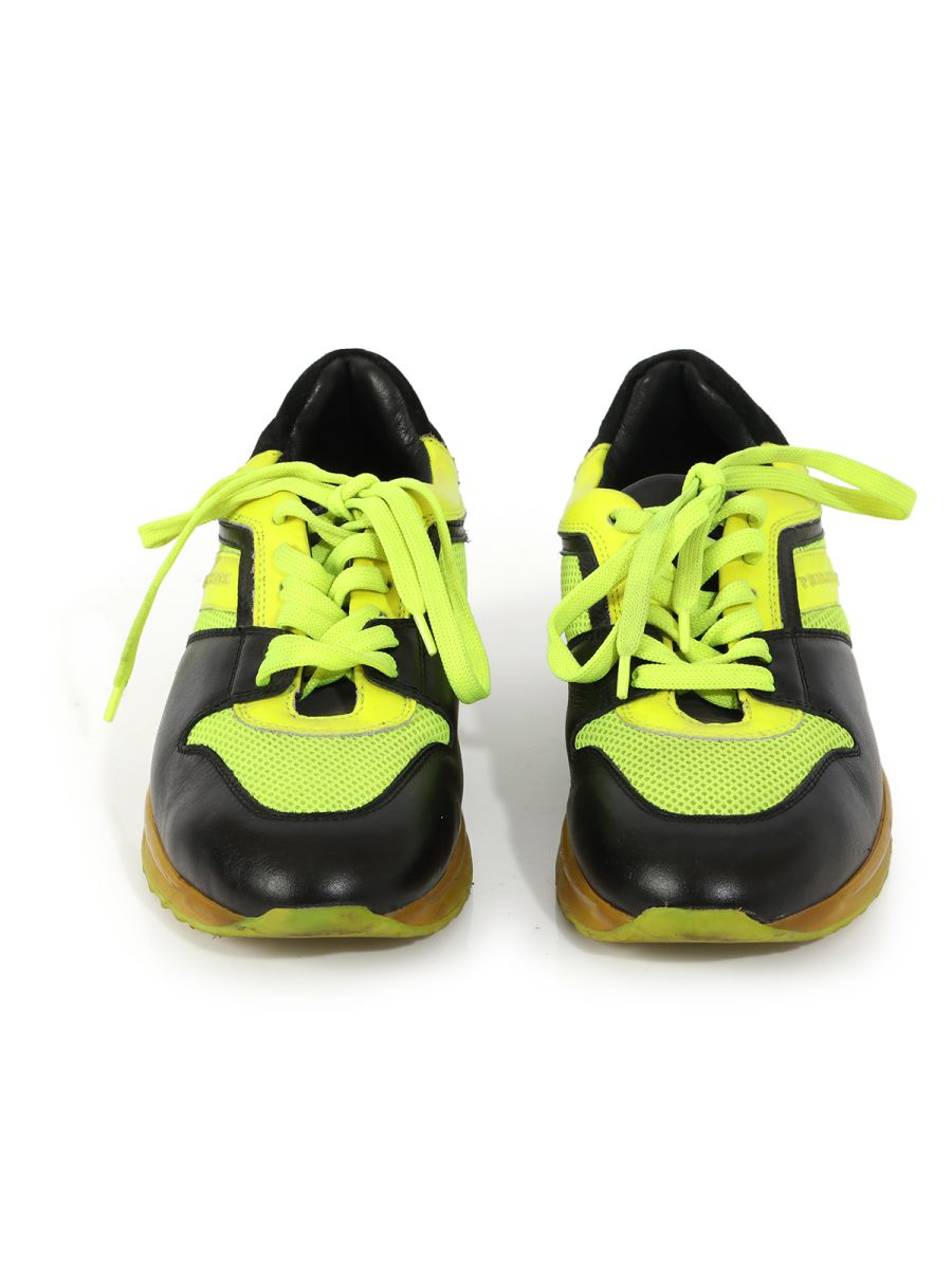 Philipp Plein Neon Green And Black Trainers Size: 39