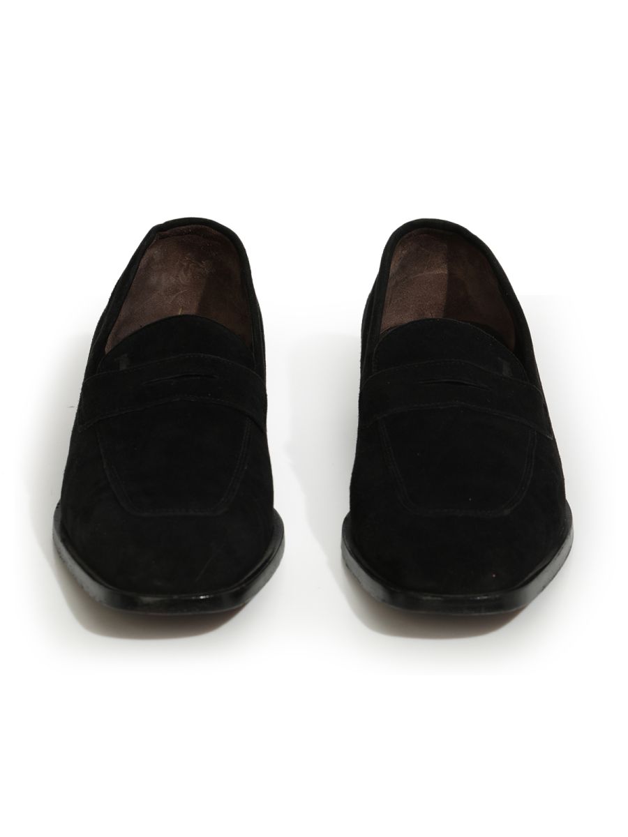 Tod'S Black Suede Leather Loafers / 36.5