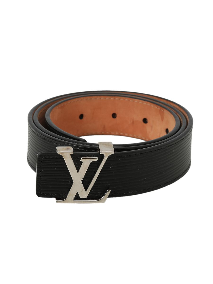 Louis Vuitton Black Epi Leather Initials Belt Size: 32