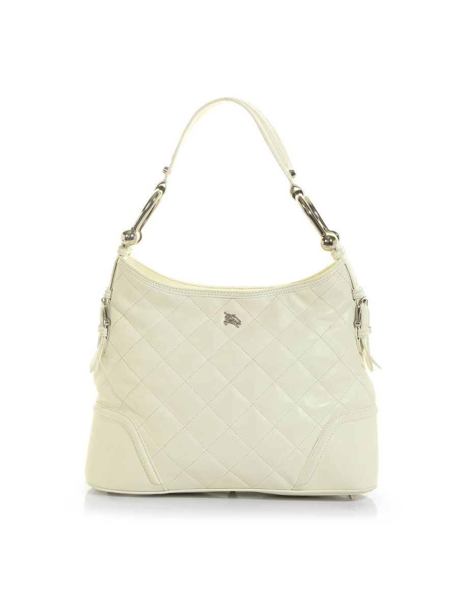 White Quilted Hobo Bag