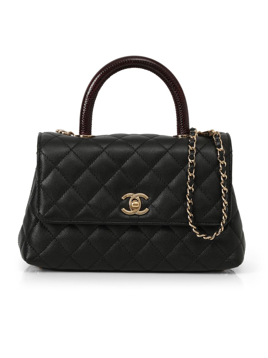 Chanel Small Coco Handle Caviar Leather Flap Bag