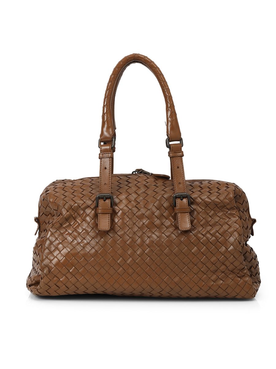 Bottega Veneta Brown Intrecciato Leather Montaigne Bag One Size