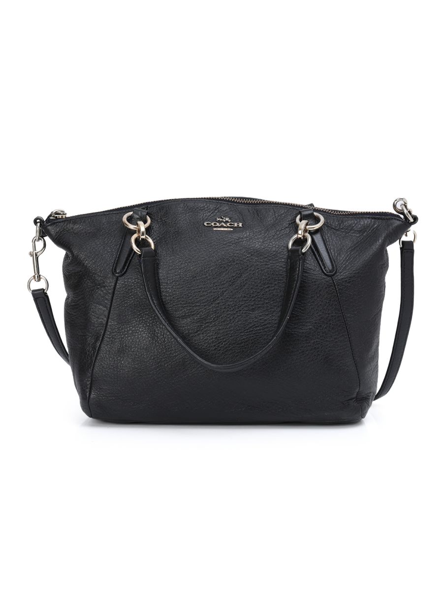 Coach Black Pebbled Leather Small Satchel Small