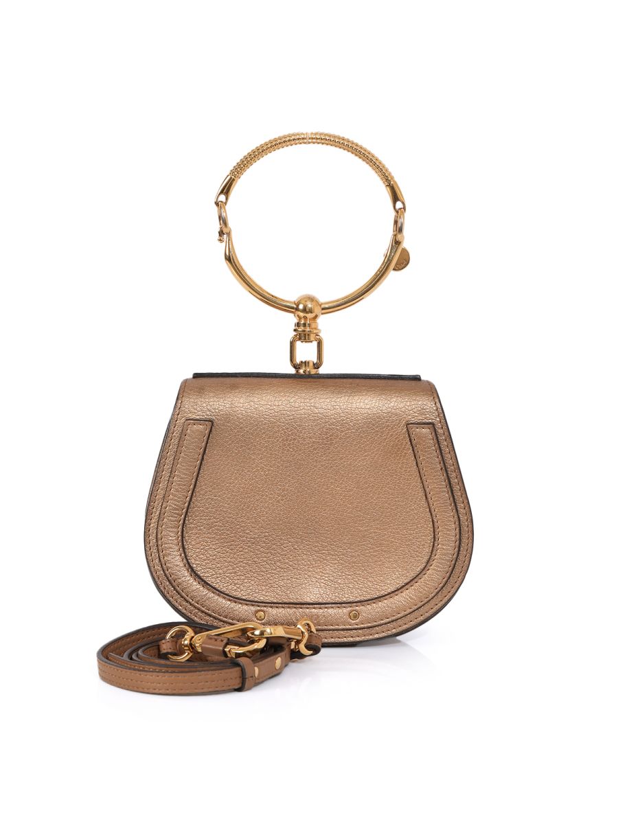 Chloe Small Gold Metallic Nile Bracelet Bag