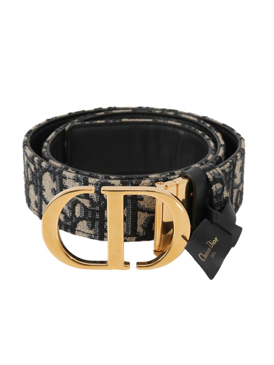 Dior Oblique CD Canvas And Leather Waist Belt Size: 32