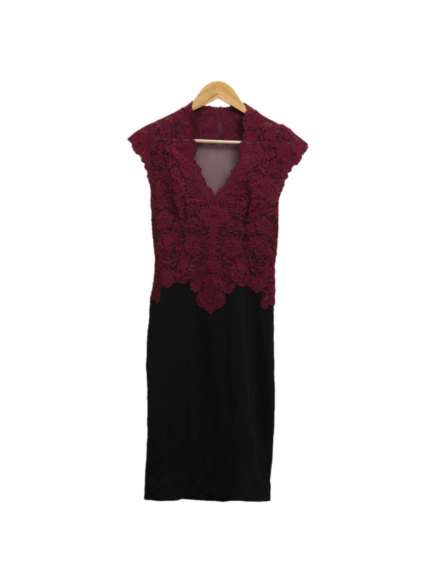 Black and Burgundy Lace Dress/Size-UK-8