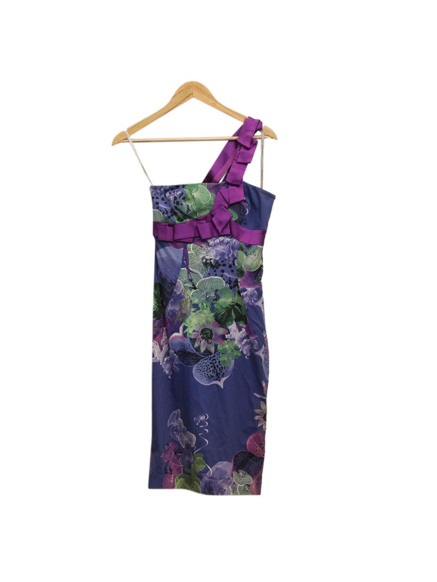 Floral Purple Dress/Size-UK-8