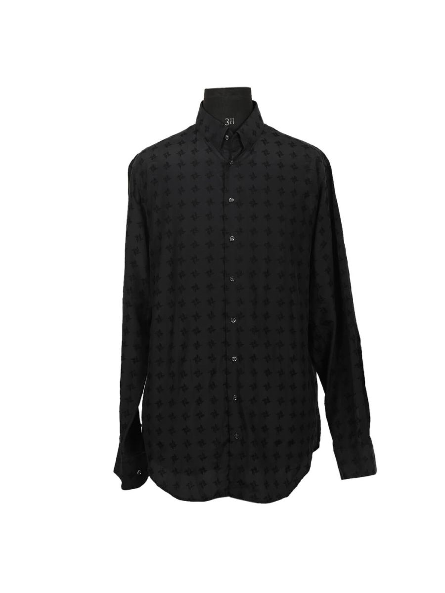 Black Cotton Men's Shirt/Size-42