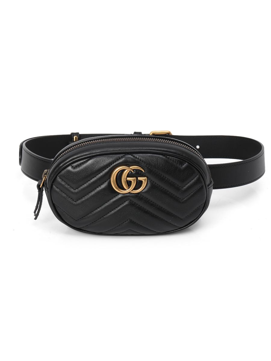 Gucci Calfskin Matelasse GG Marmont Belt Bag Small