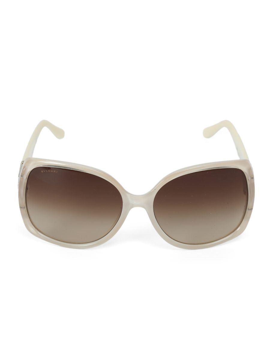 Bvlgari Sunglasses Plastic White Auth Small