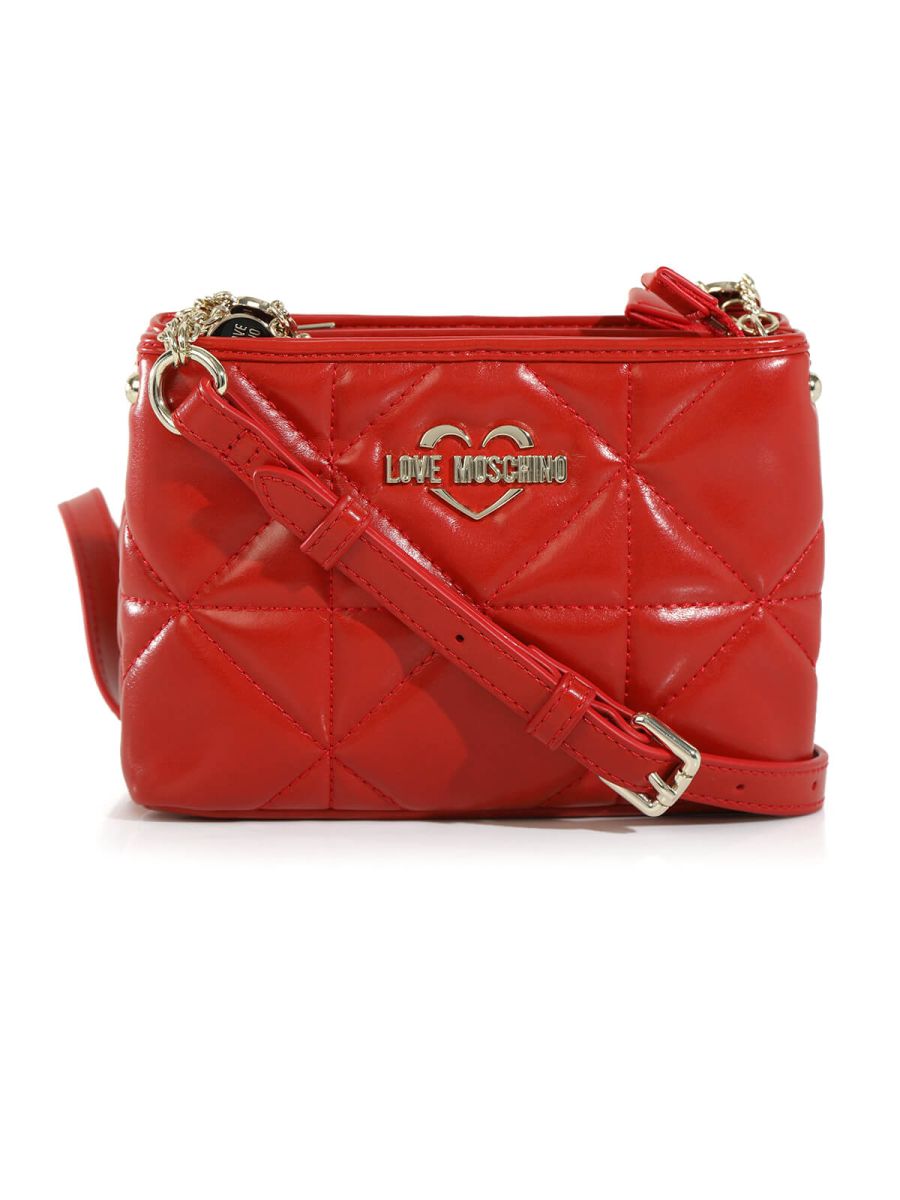 Love Moschino Red Quilted Leather Crossbody Bag