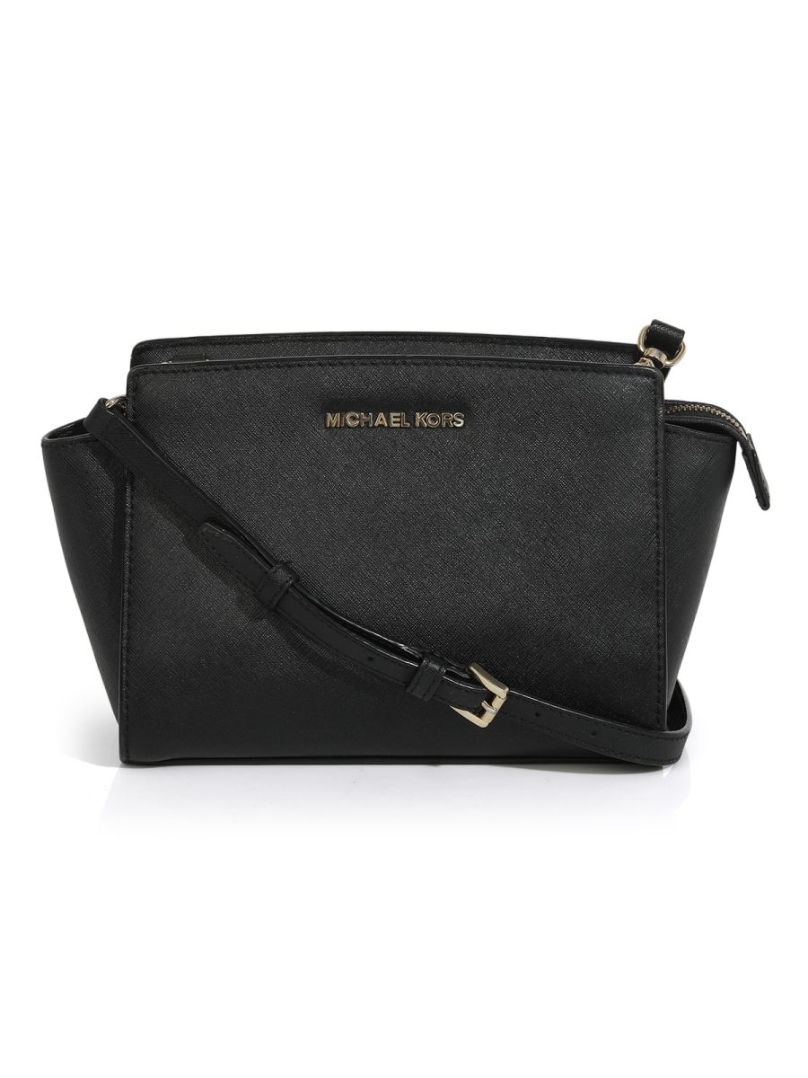 Michael Kors Black Leather Small Selma crossbody bag