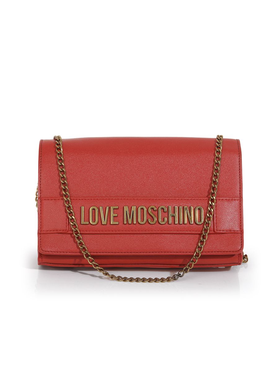 Love moschino red flap wallet on chain