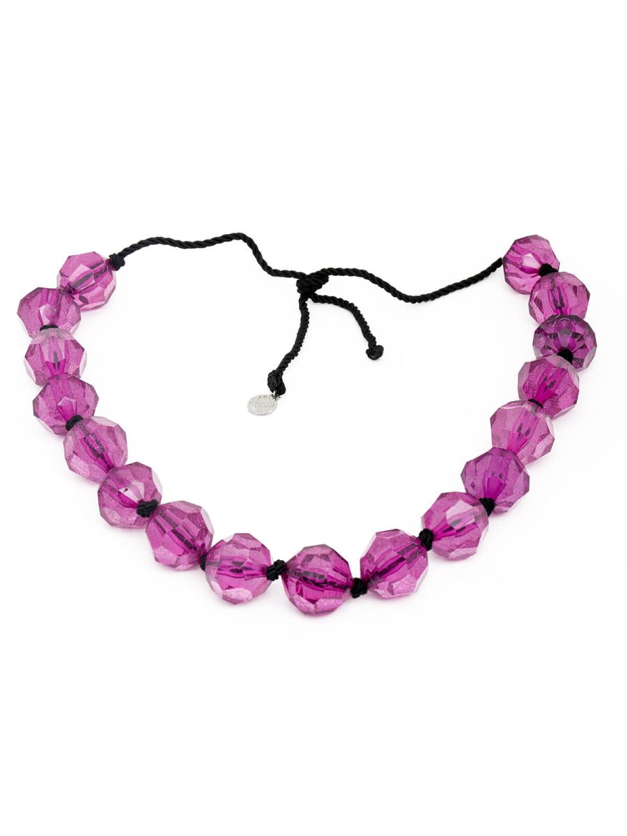 Large Purple Beads Necklace