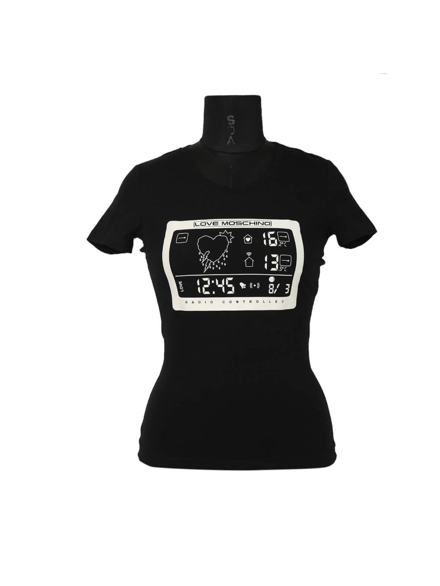 Love Moschino Black Women's T-Shirt Size-4 US