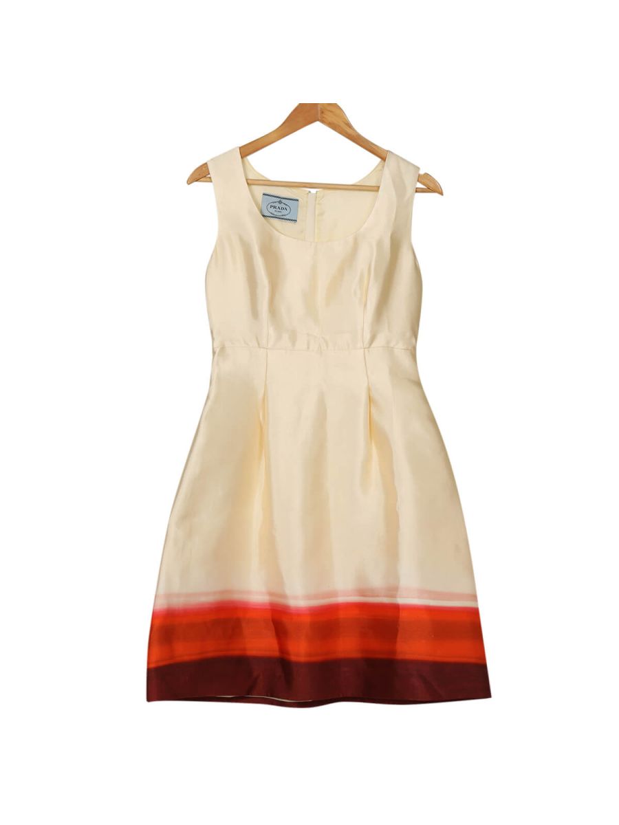 Off White Silk/Polyester Dress/Size-42EU