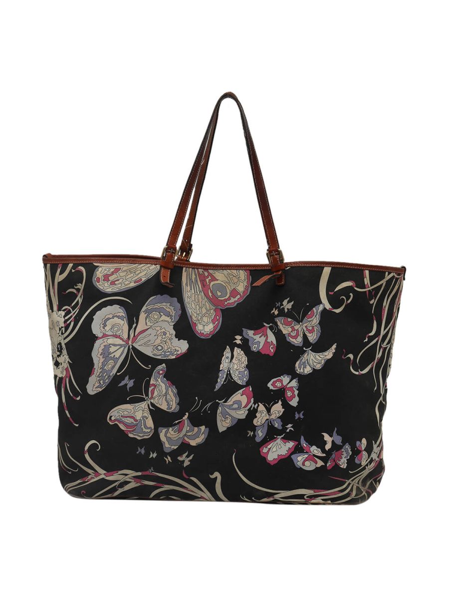 Butterfly Print Canvas Tote ag