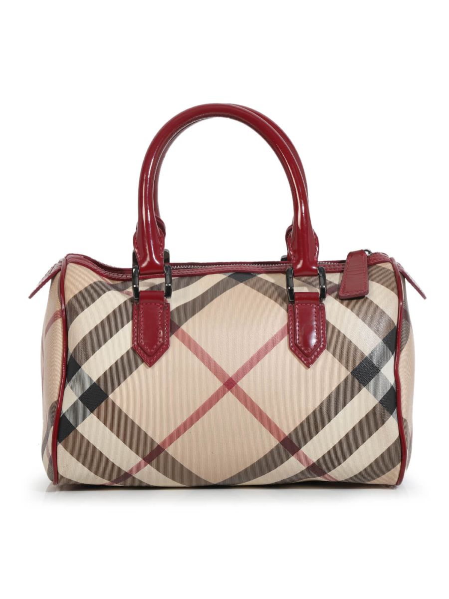 Burberry Haymarket Check Coated Chester Canvas Medium Bowling Bag