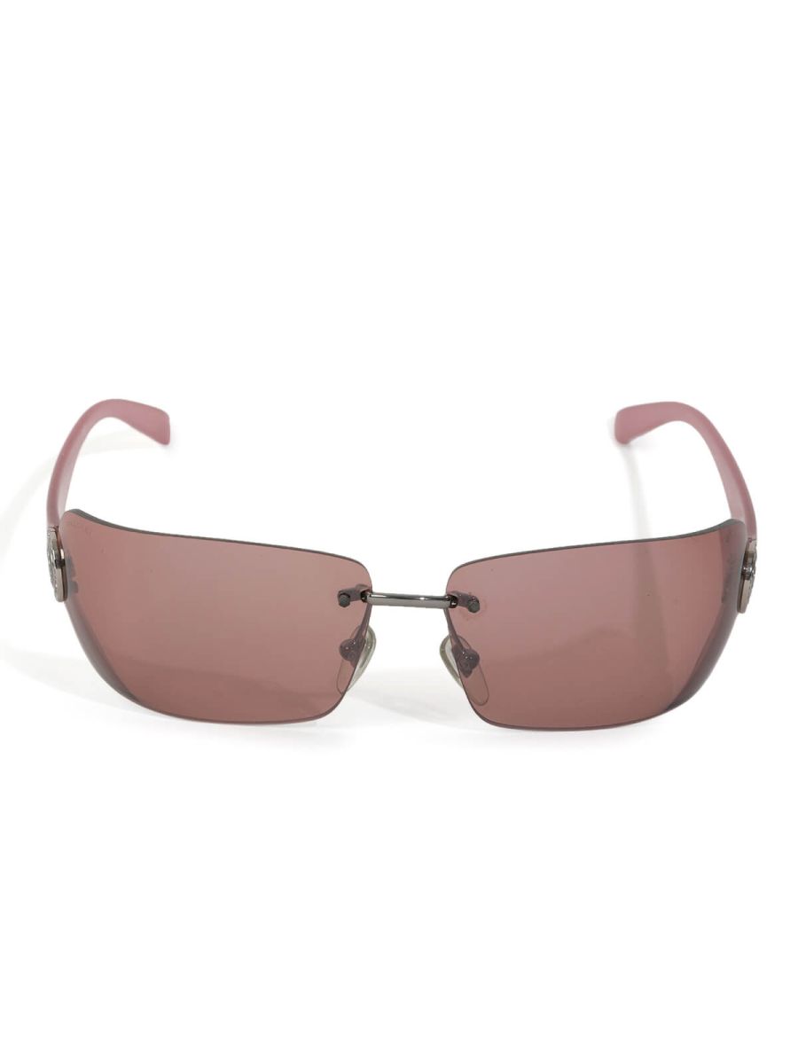 Crystal Embellished 656-B Rimless Sunglasses