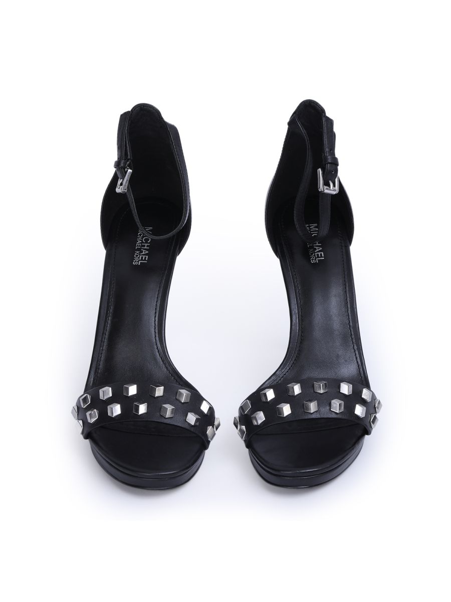 Michael Kors Black Silver Studded Sandals 38 Eur