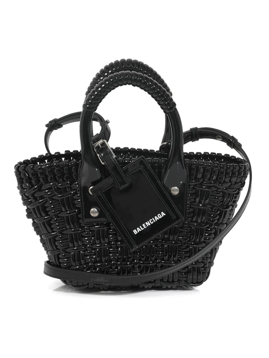 Bistrot Panier Bag Woven Leather XS with Strap
