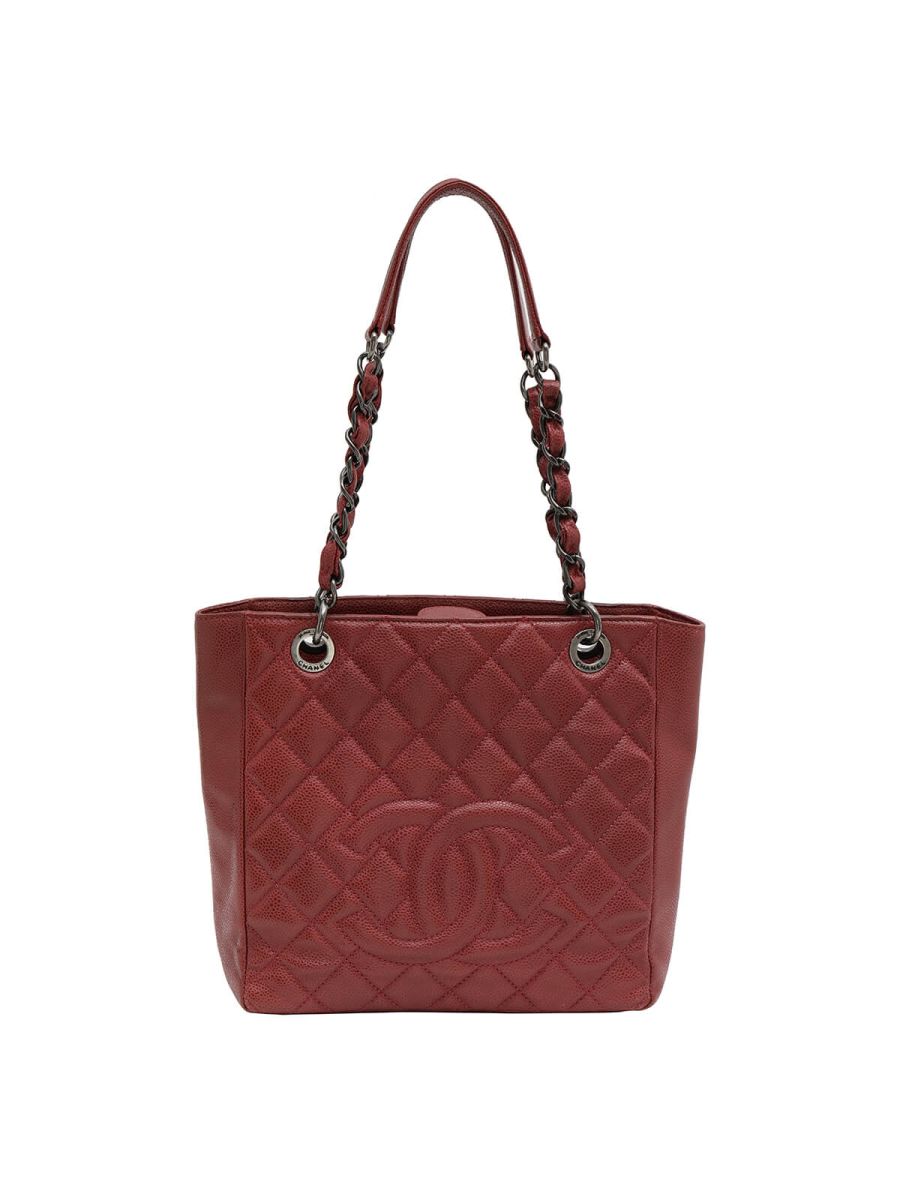 Shopping Petite PST Quilted Caviar Leather Tote