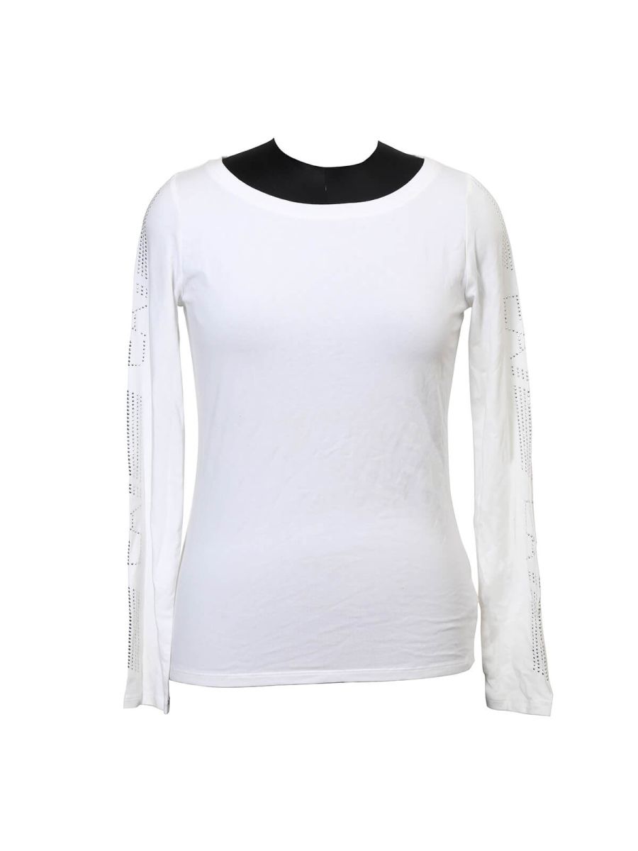 White Full Sleeve Tshirt/Size-L