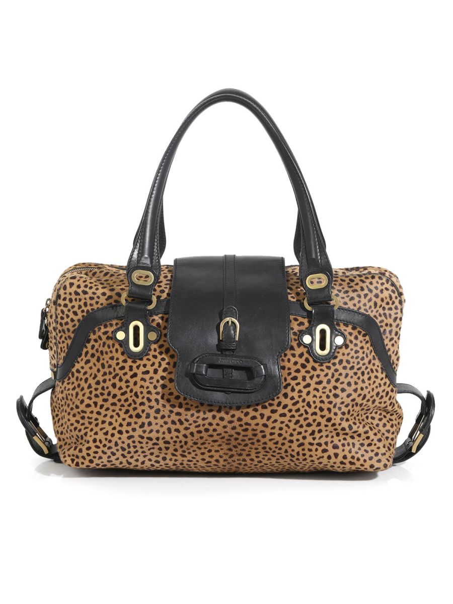 Leopard Print Pony Hair Tulita Shoulder Bag