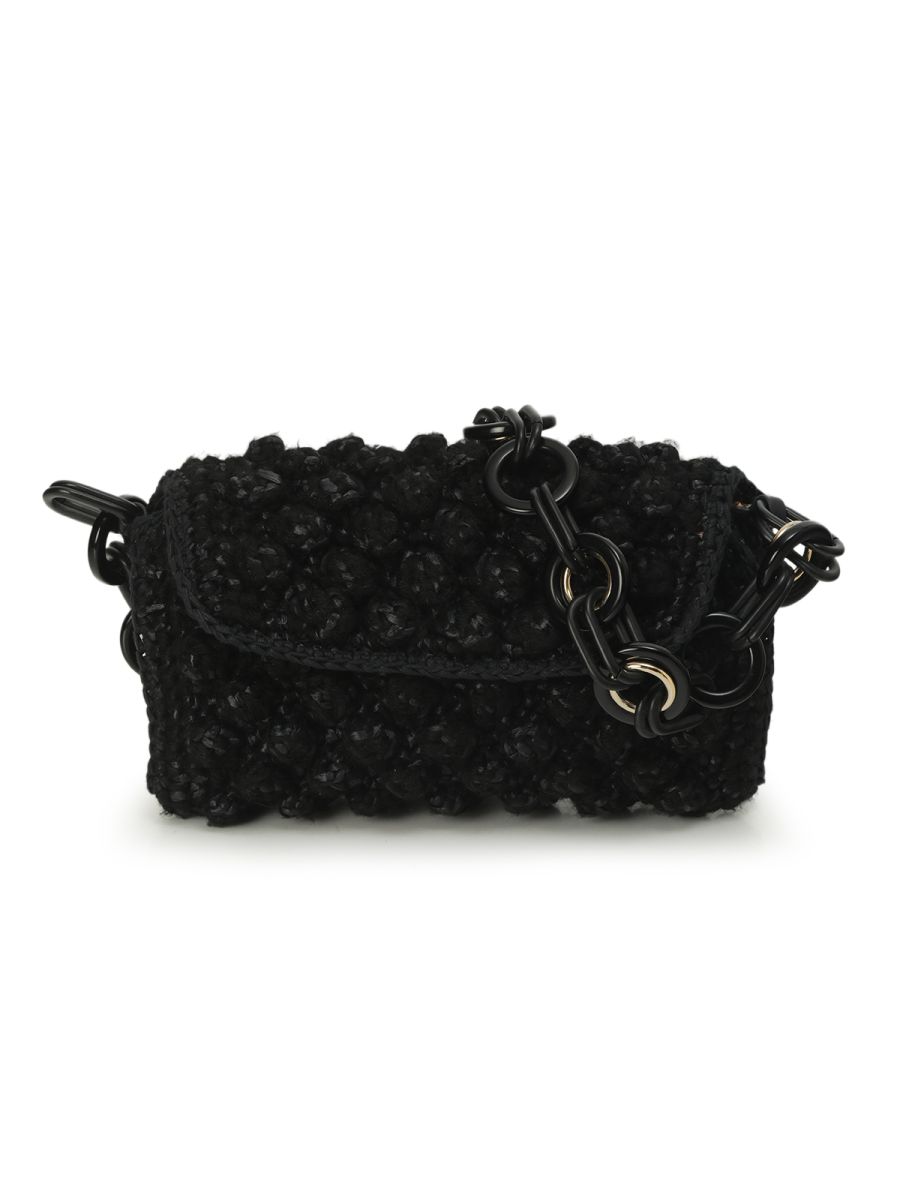 Missoni Chain Link Crochet Black Handbag Medium