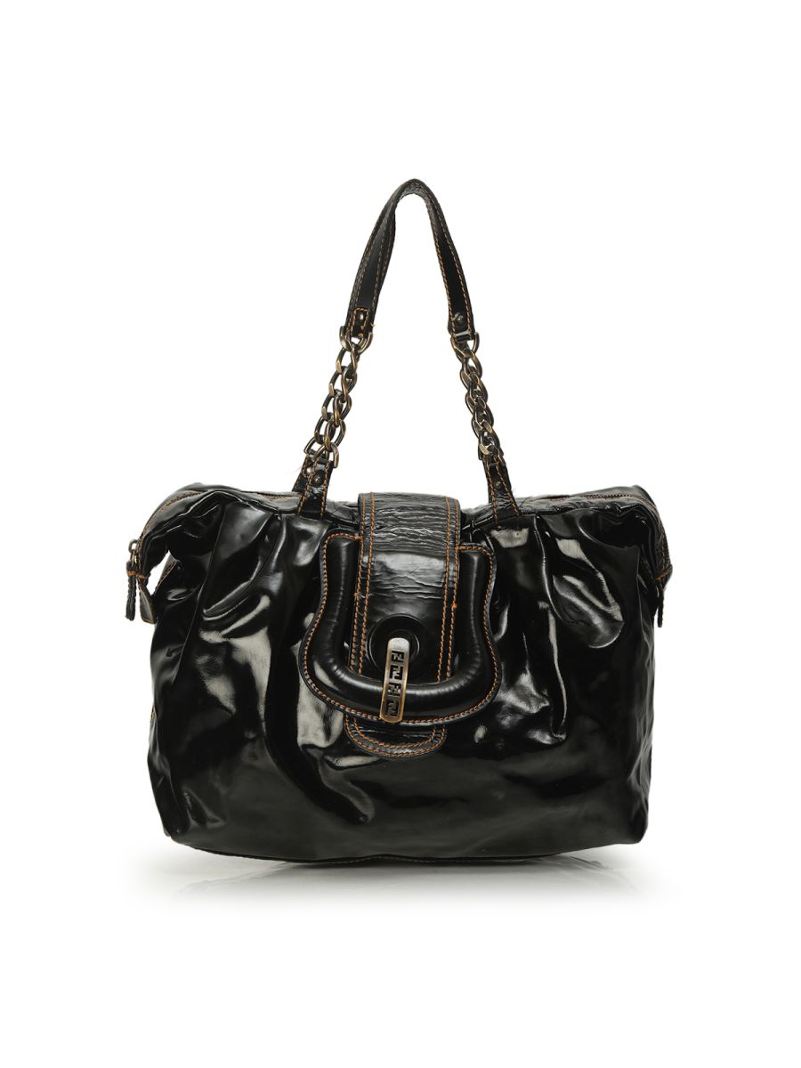 Fendi Patent Leather Black B.Bag Large
