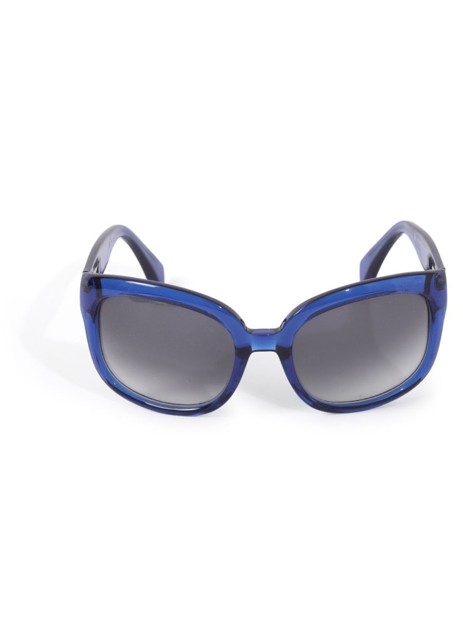Alexander McQueen Oval Shaped Sunglasses In Blue Frame