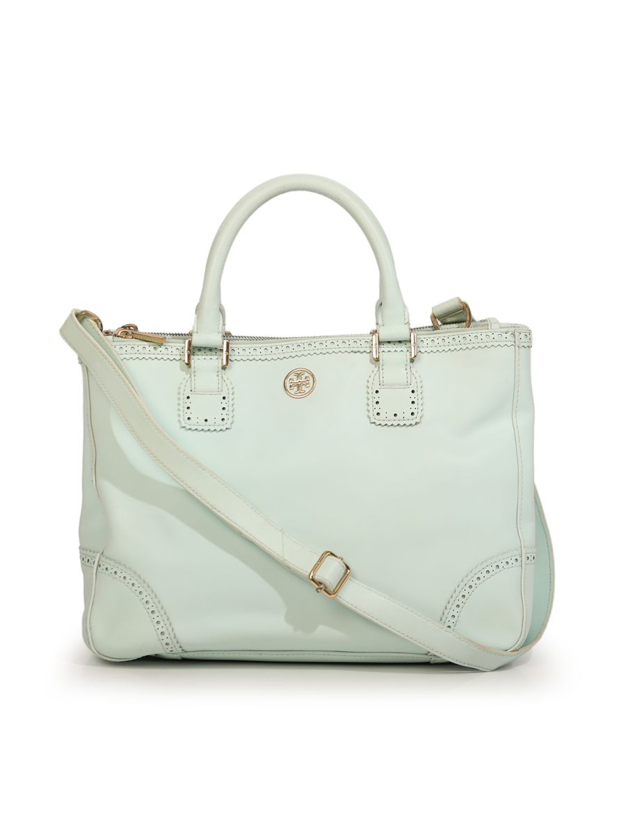 Tory Burch Mint Two Way Leather Bag