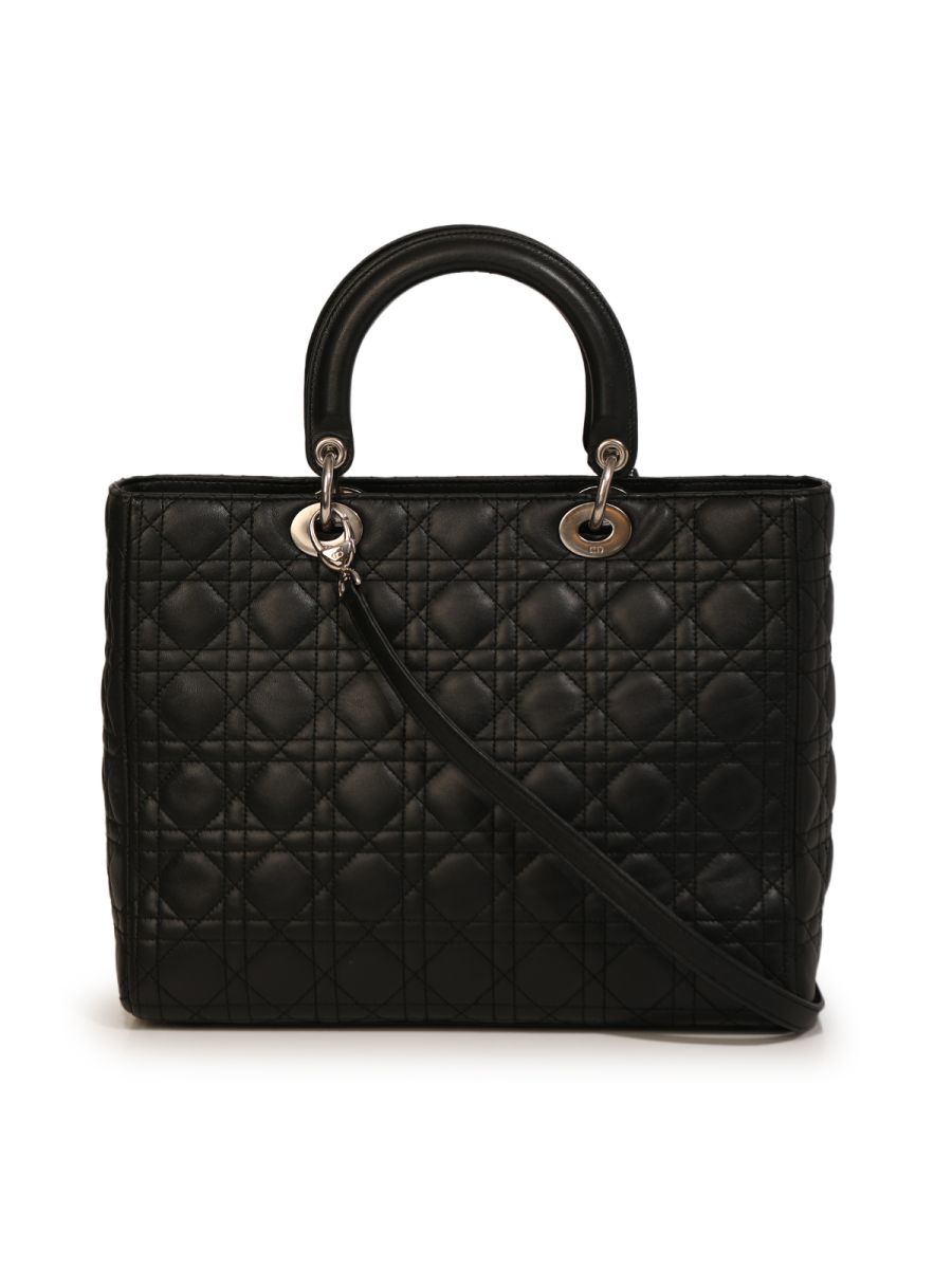 Christian Dior Large Lady Dior Black Bag