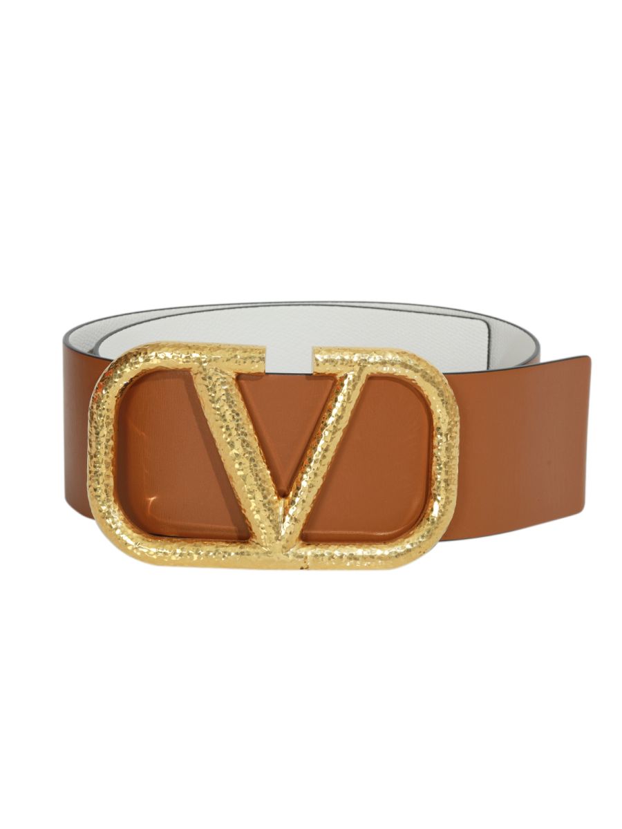 Valentino Reversible V LOGO Signature Belt in Leather 75mm