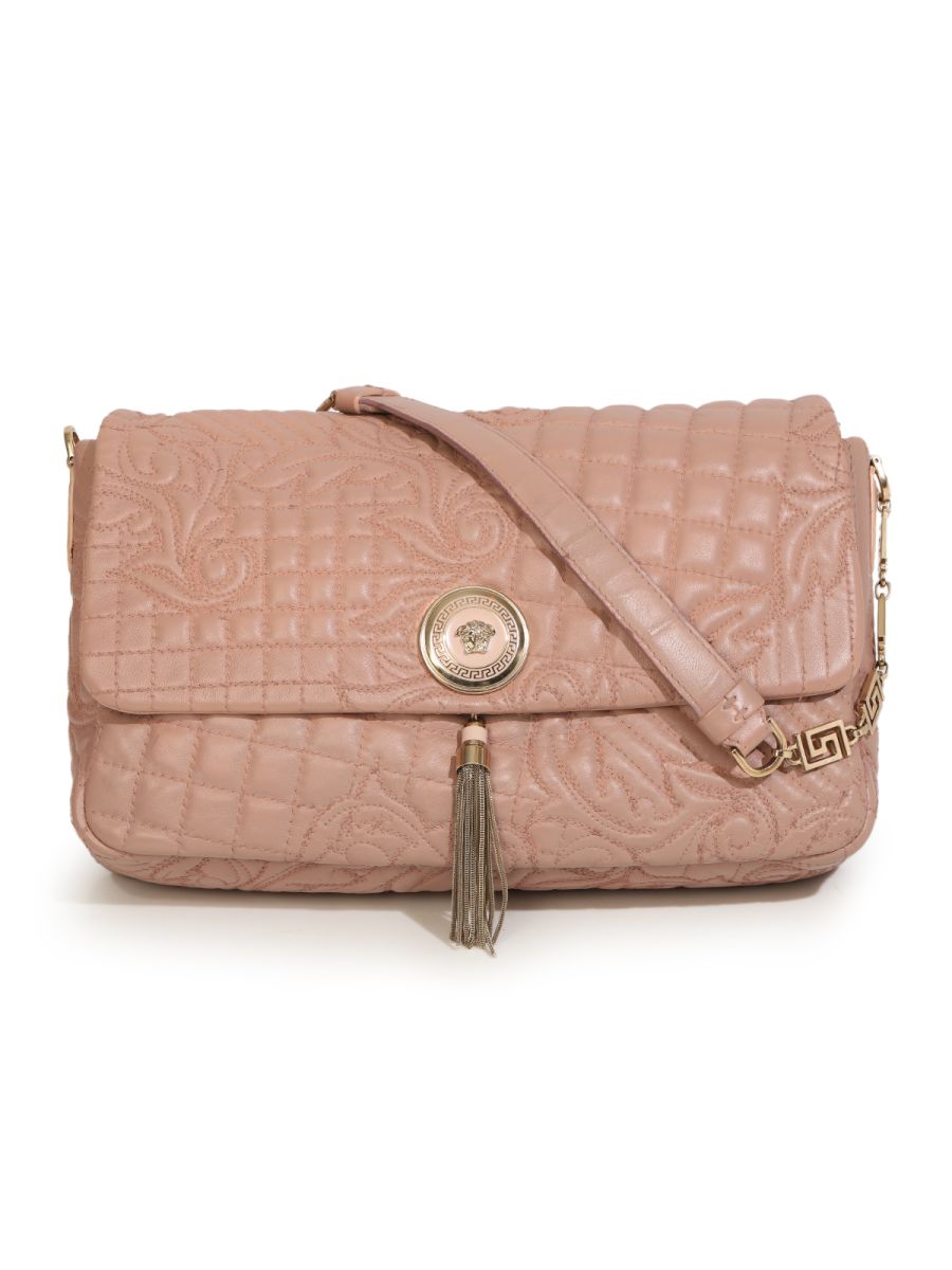 Versace Pink Quilted Shoulder Bag
