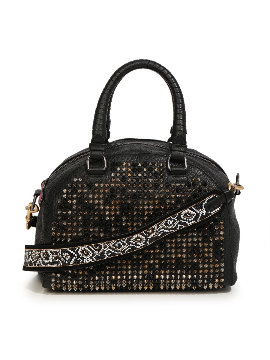 Christian Loboutin Panetonne Convertible Satchel Spiked Leather Small
