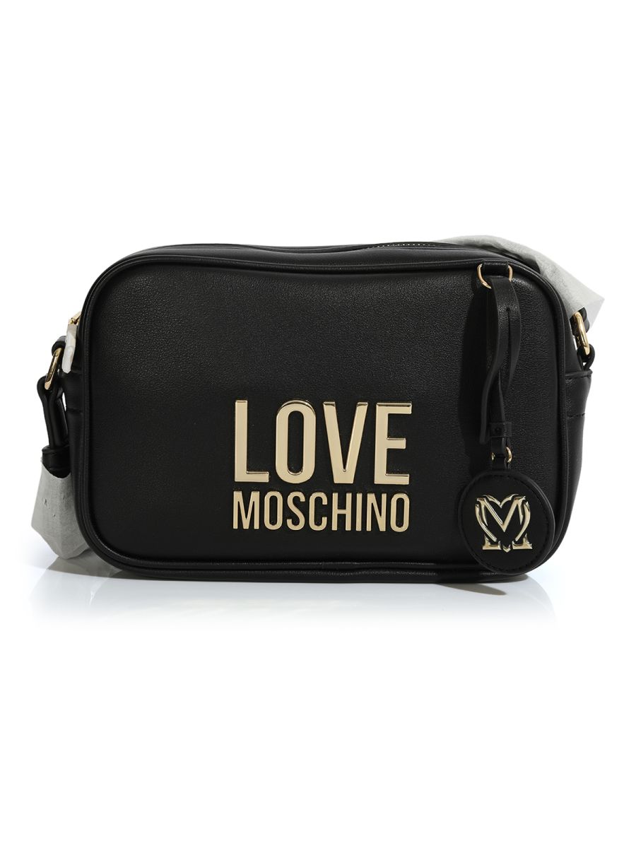 Love Moschino Black leather Crossbody Bag Small