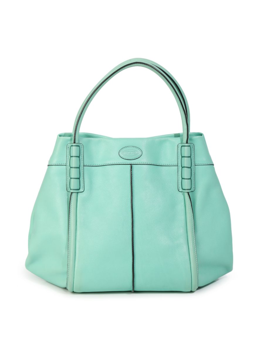 Tod's turquoise leather Medium Tote Bag