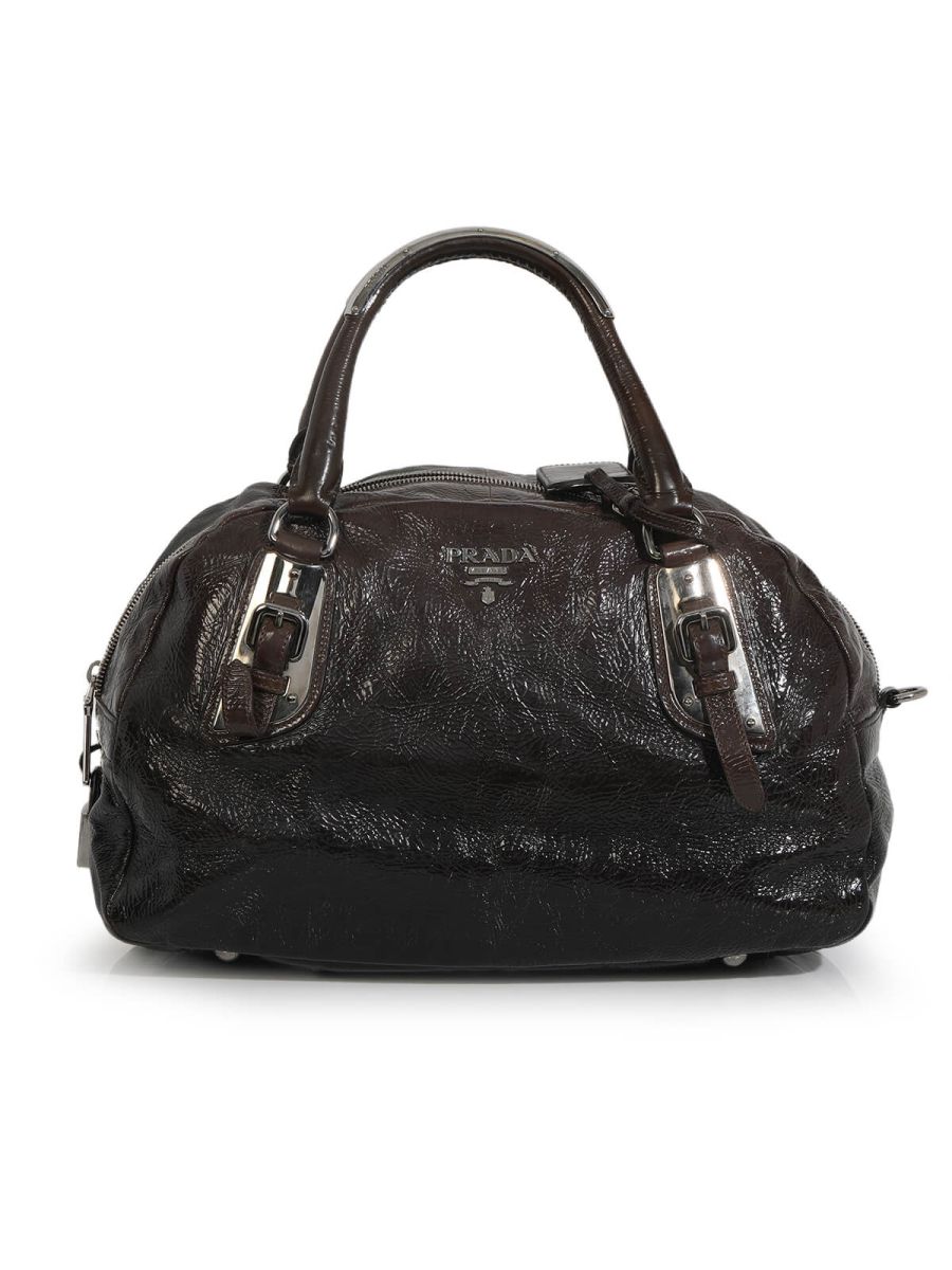 Cervo Antik Patent Leather Bauletto Shoulder Bag