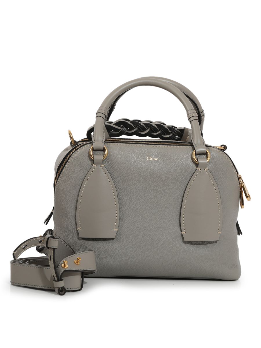 Chloe Medium Leather Daria Top Handle Bag