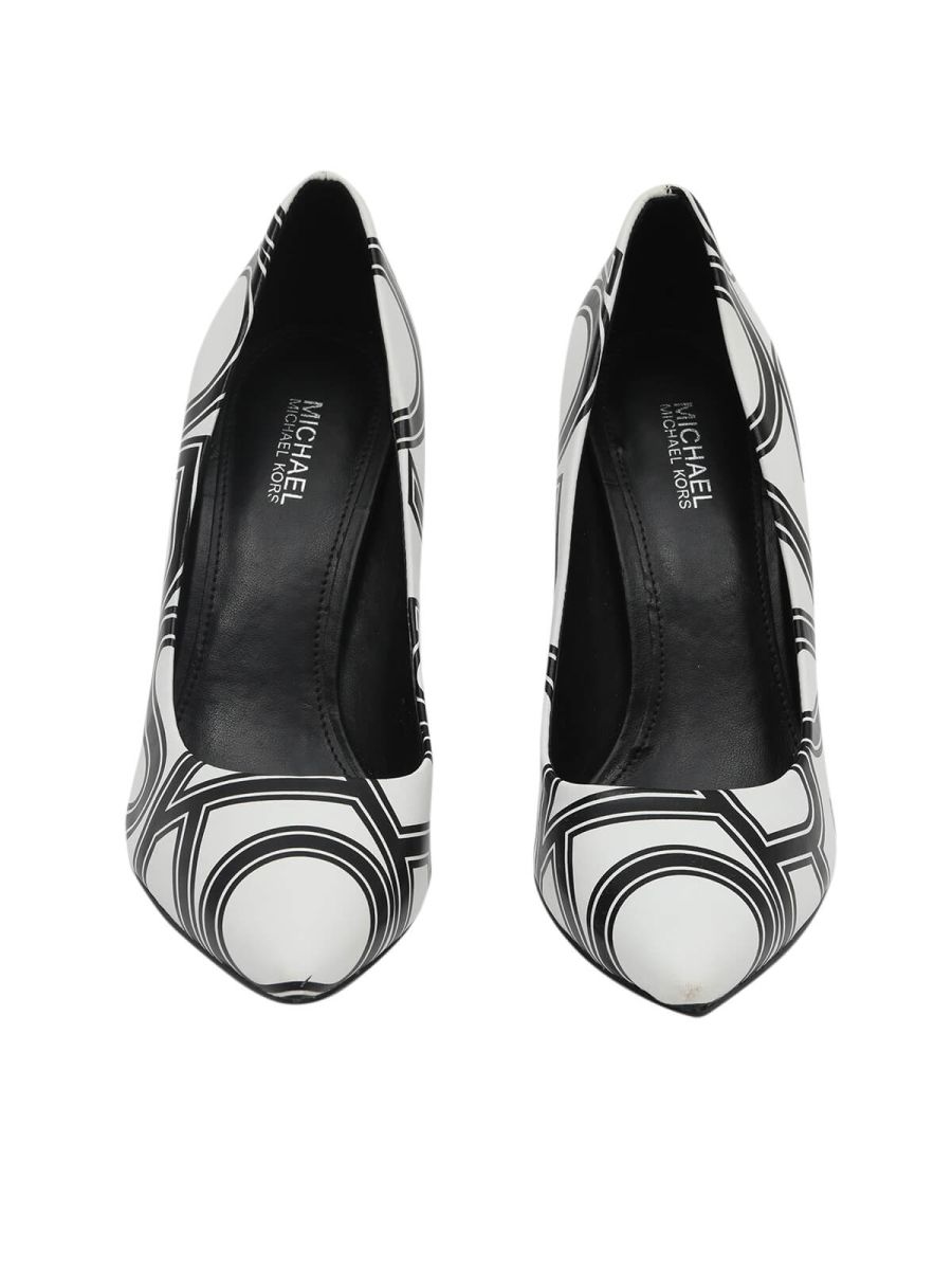 Graphic Logo White and Black Heels/Size-5.5M