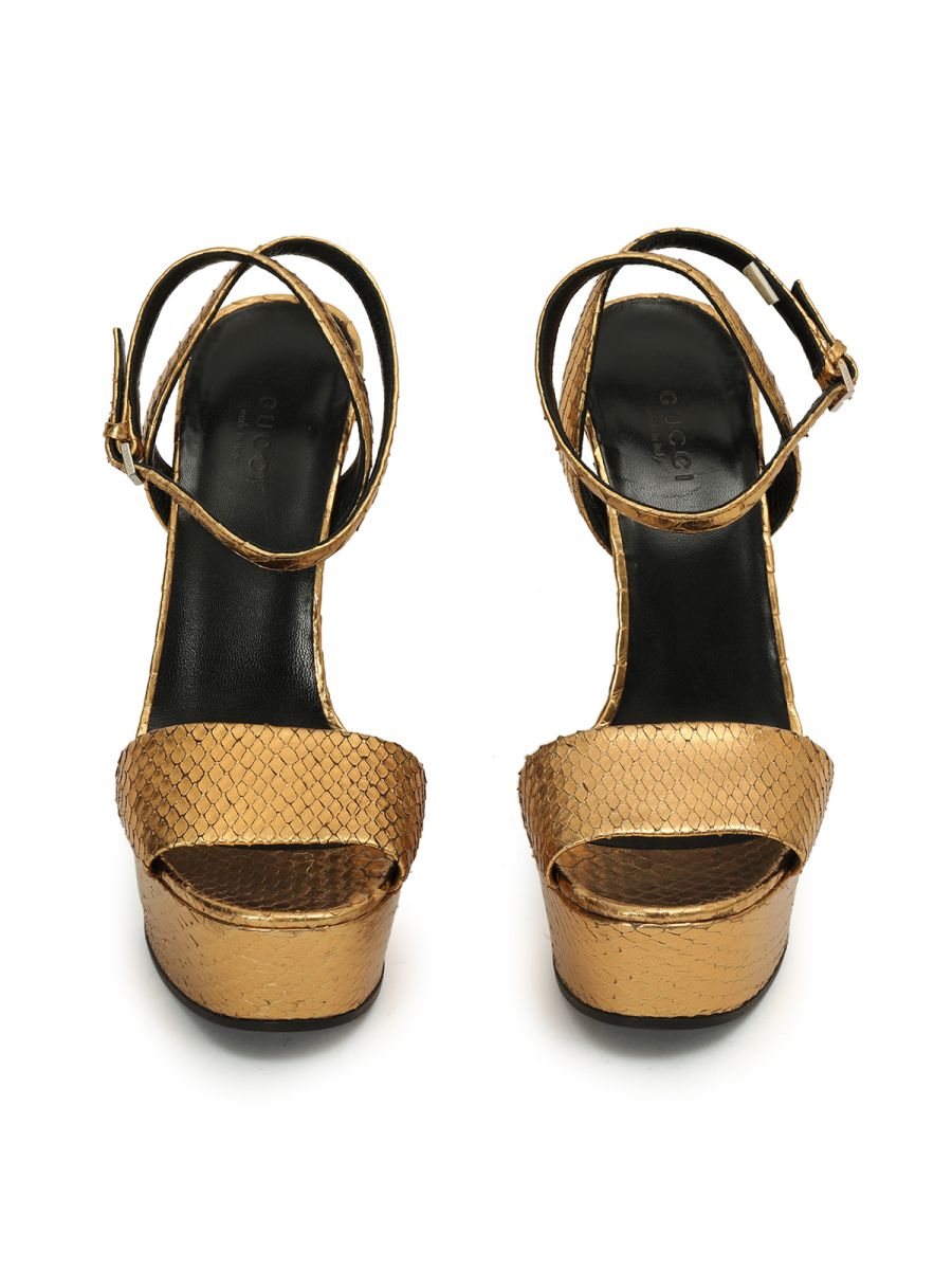 Gucci Python Leather Sandals Size-37.5