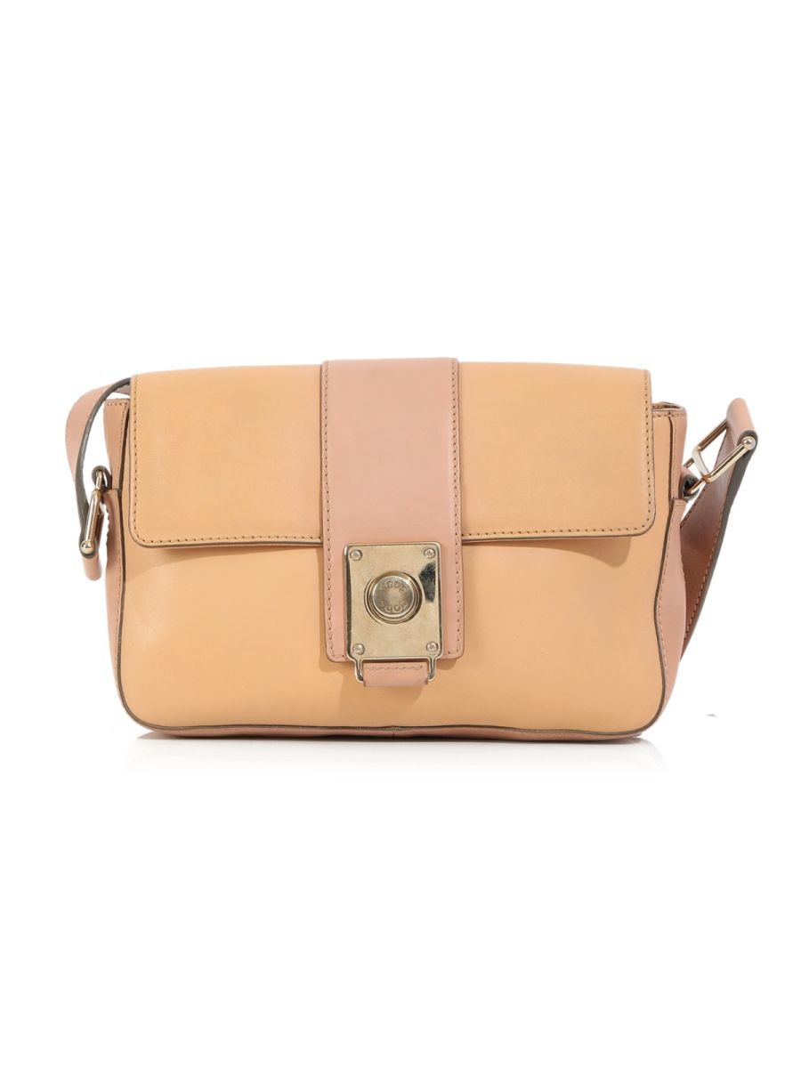 Tods Nude Two Tone Shoulder Bag