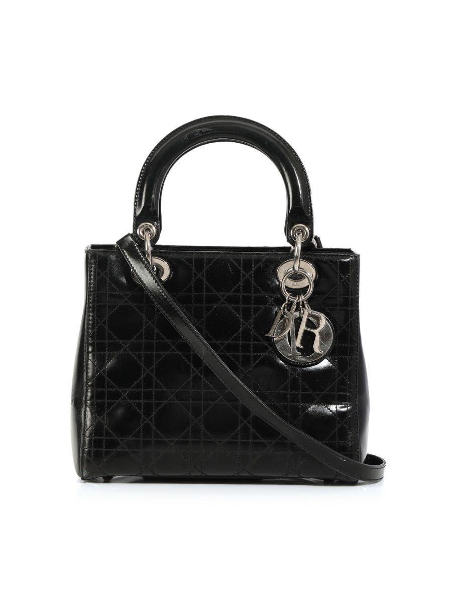 Christian Dior Medium Patent Cannage Lady Dior Bag