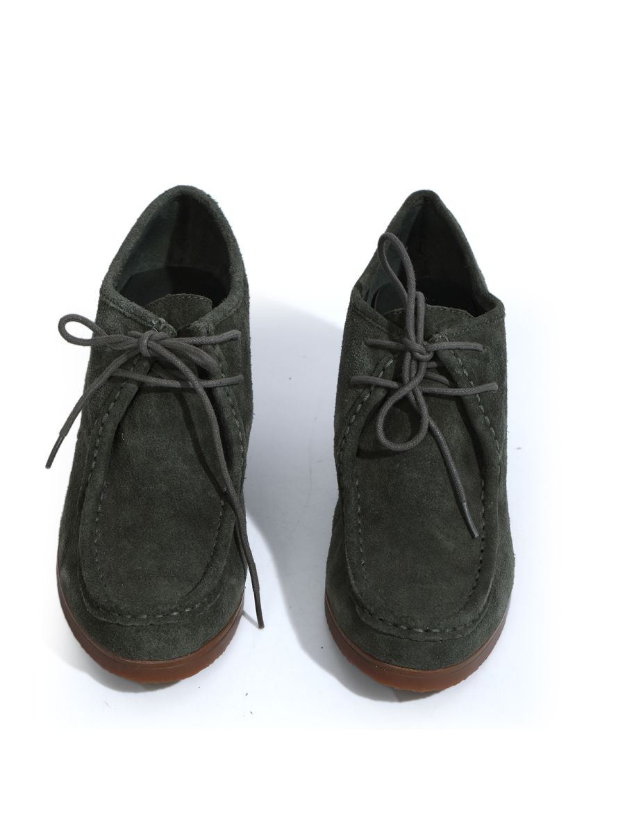 Ralph Lauren Olive Green Suede Footwears Size: 8B