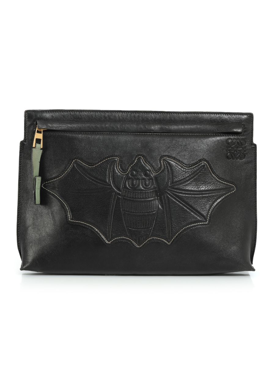 Loewe T Pouch in Black Leather Small