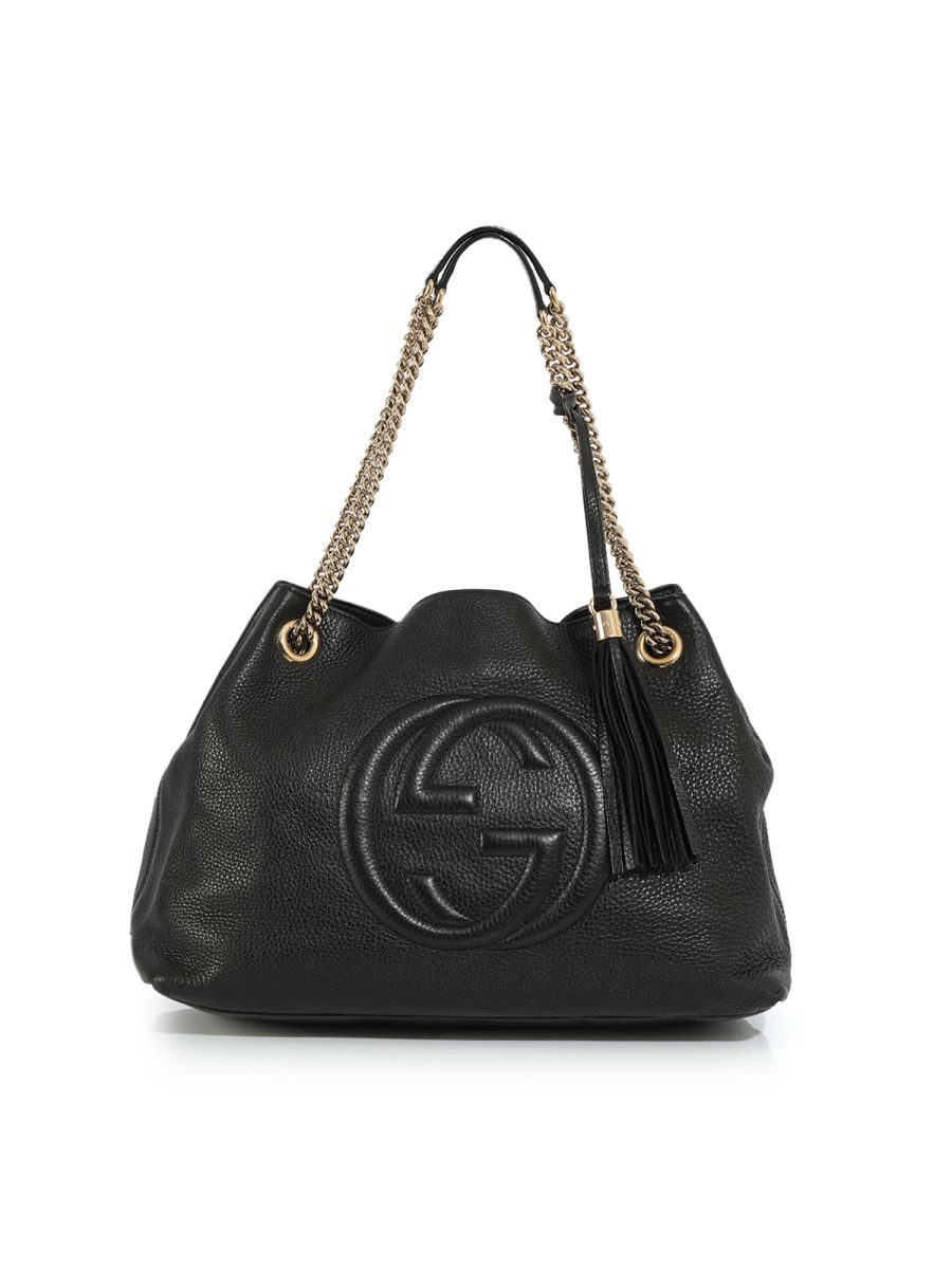 Gucci Black Soho Double Chain Shoulder Bag Medium