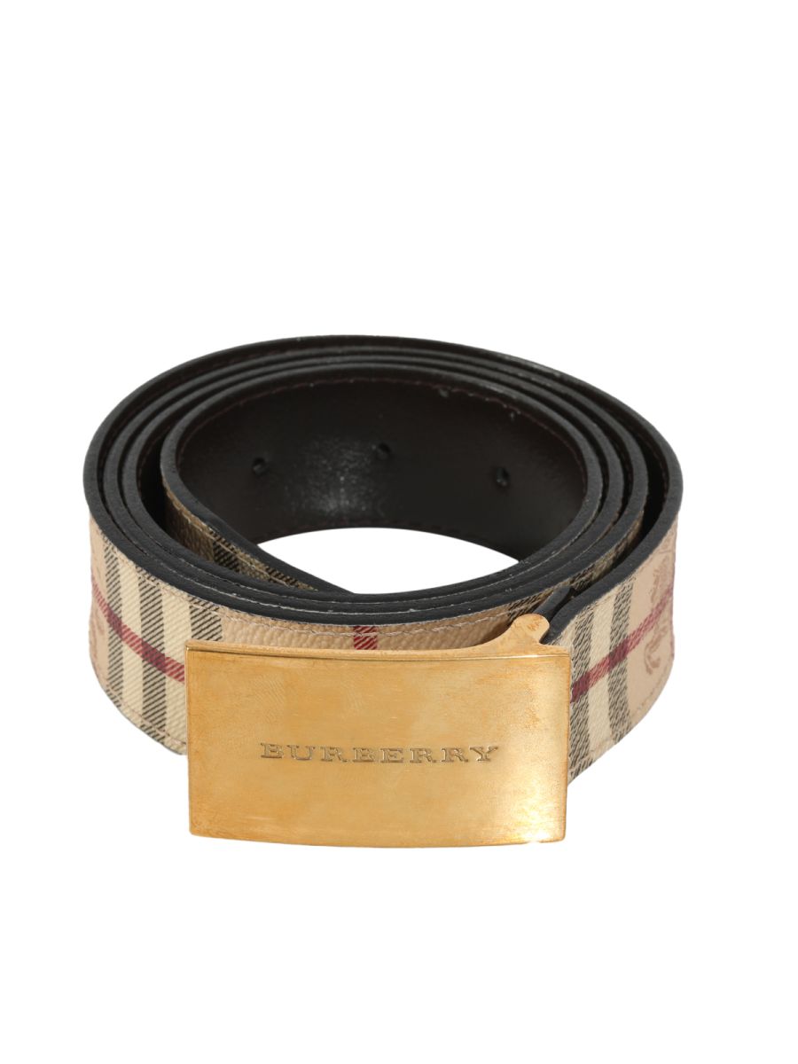 Burberry Haymarket Sloane 35mm Leather Belt ,Size 40/100