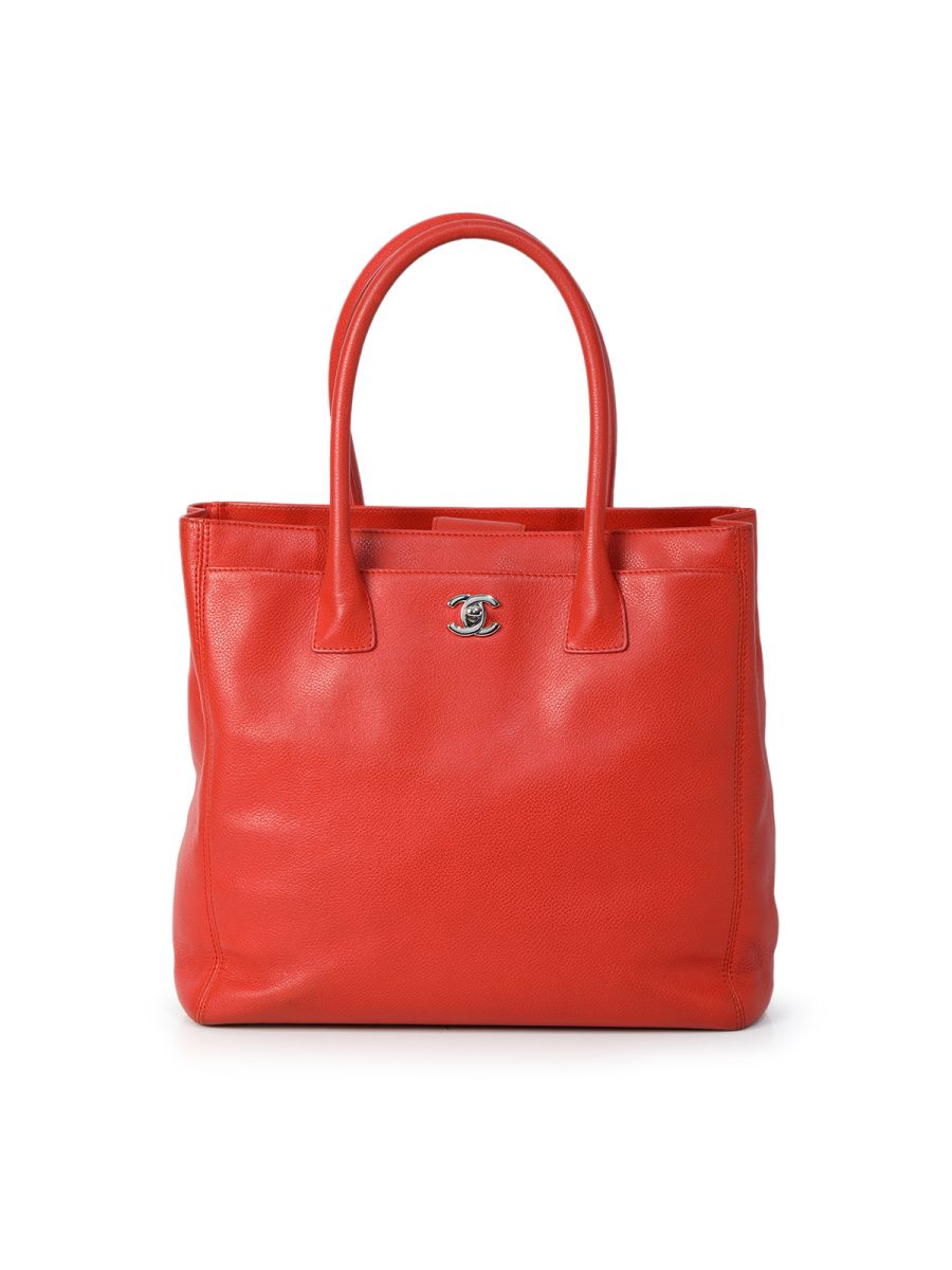 Chanel Cerf Leather Red Tote